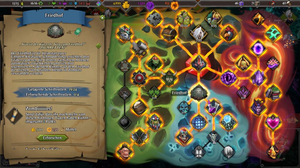 Der Techtree in Dungeons 3